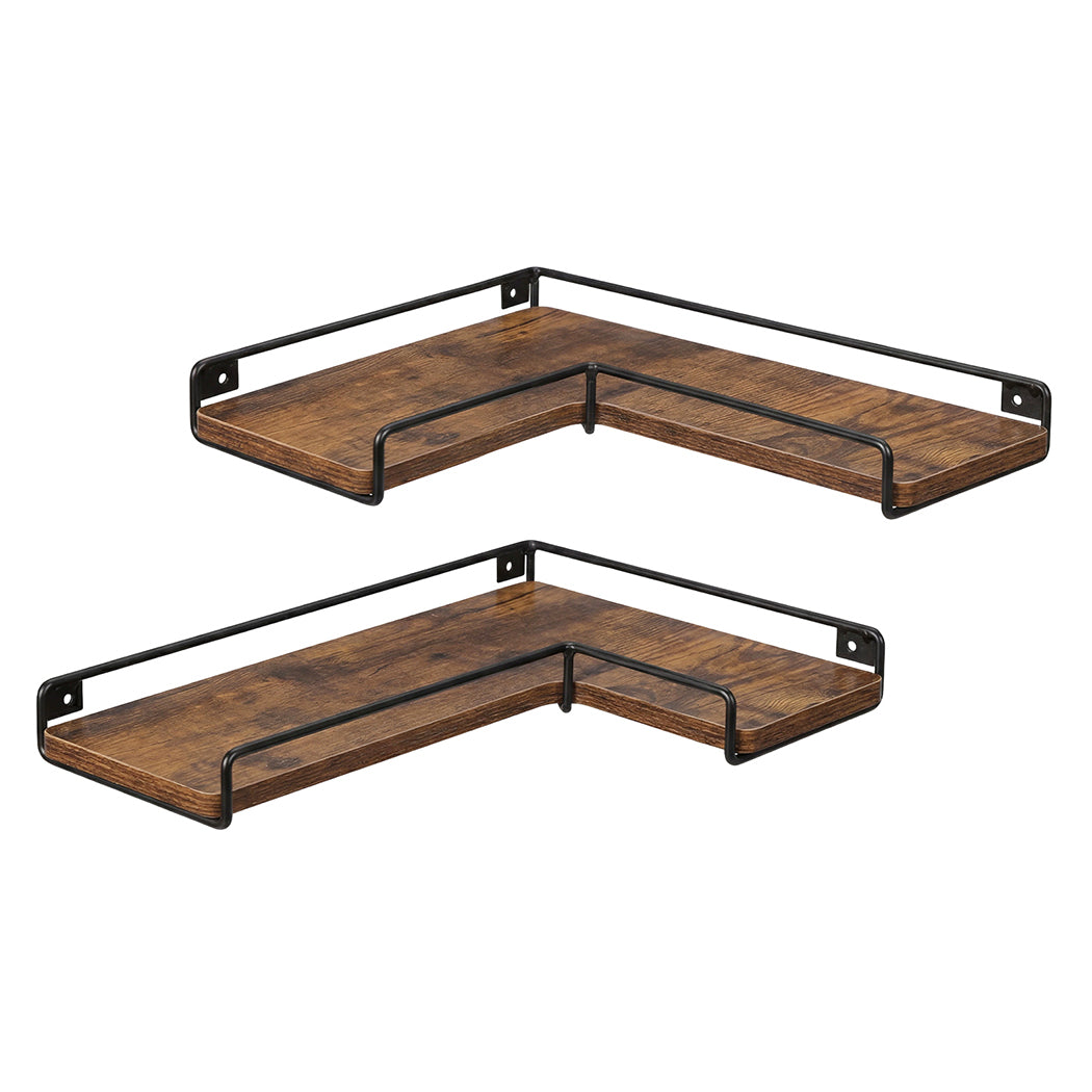 Levede Floating Shelf DIY Corner Wall Shelf 2Pcs Storage Display Rack Bedroom-2050059024665284608