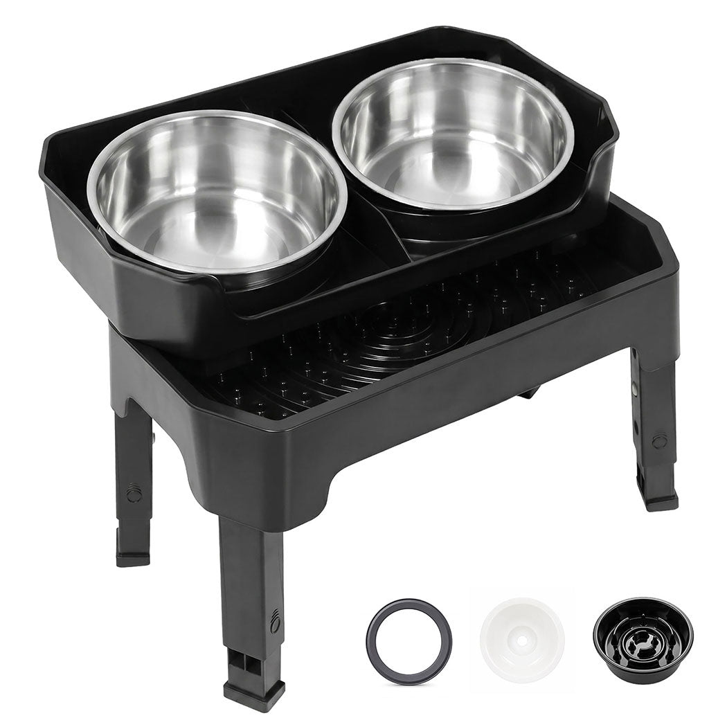 Pawz Raised Dog Bowls Adjustable Elevated Feeder Slow Feeder Lick Mat Foldable-2072893572549578752