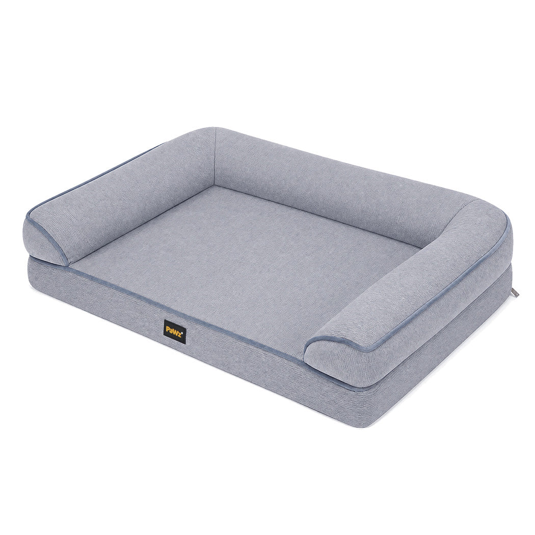 Pawz Cooling Orthopedic Dog Bed Waterproof Lining Washable Memory Foam Grey L-2072893573103226880