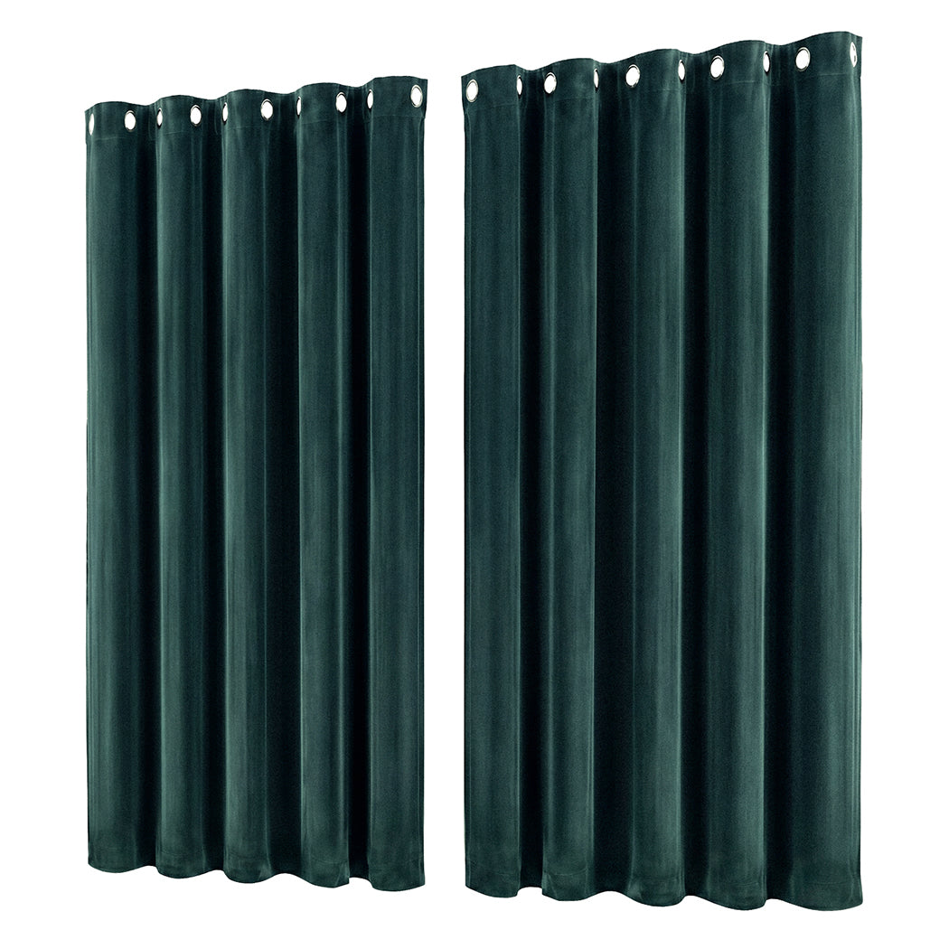 Marlow Blackout Curtains 2-Panel Velvet Room Darkening Eyelet Curtains 180x230cm-2072893568556601345