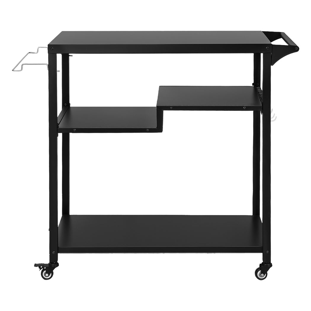 Levede Outdoor Kitchen Cart 3 Tier BBQ Grill Cart Mobile Patio Serving Trolley-2050059021565693953