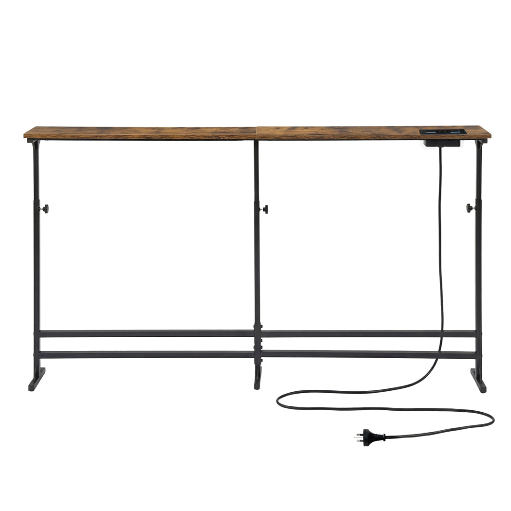 Levede Narrow Console Table Adjustable Behind Couch Side Power Ports Entryway-2050059017098760193