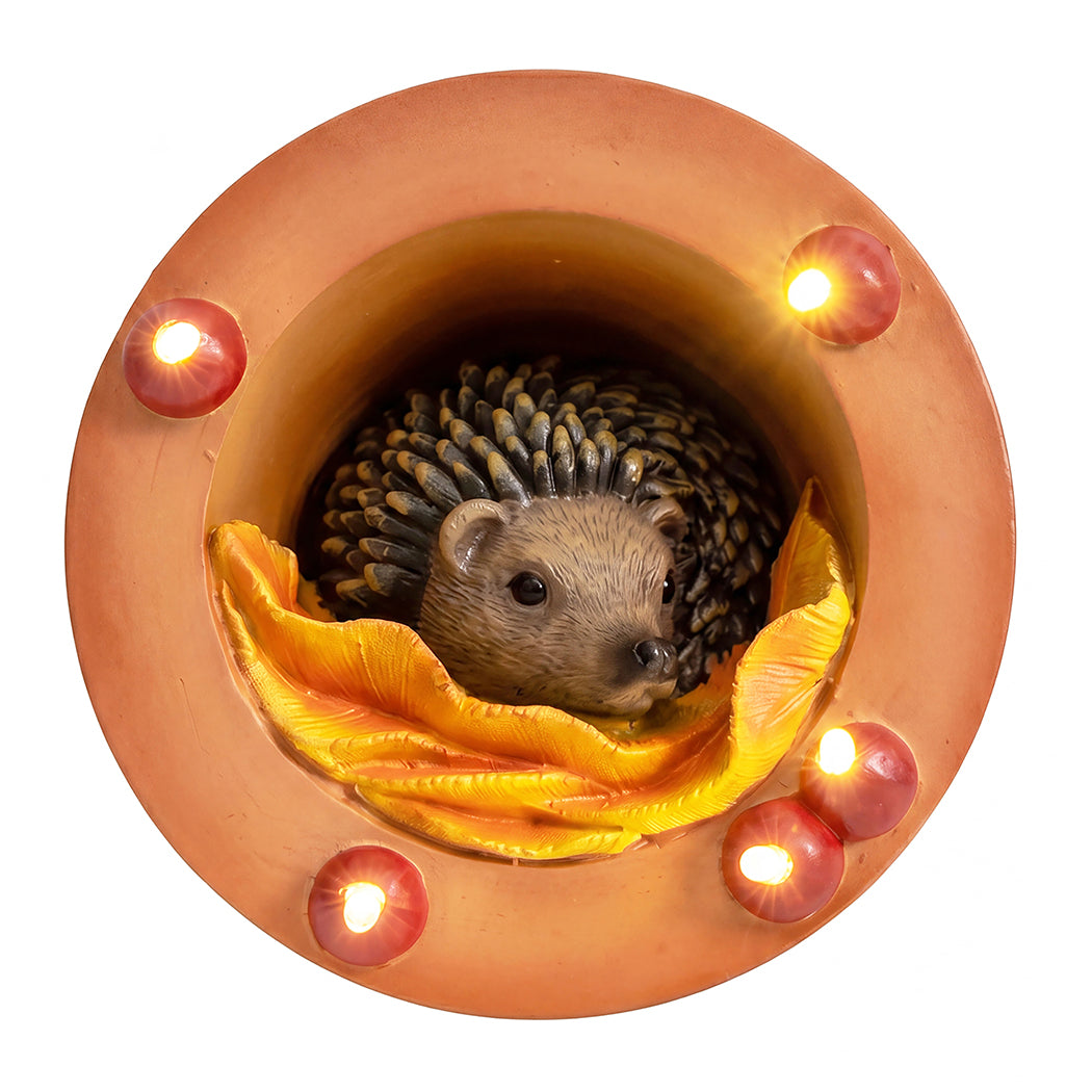 Emitto Hedgehog Solar Garden Statue Light Outdoor Ornament Hand Painted Decor-2072893539922087937