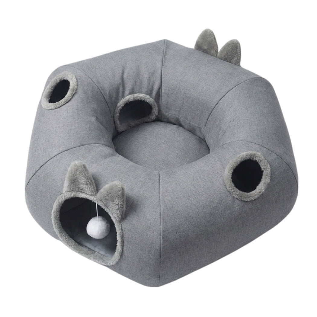 Pawz Large Cat Tunnel Bed Multi-Functional Toy Interactive Pet Playhouse Indoor-2065254293480542209