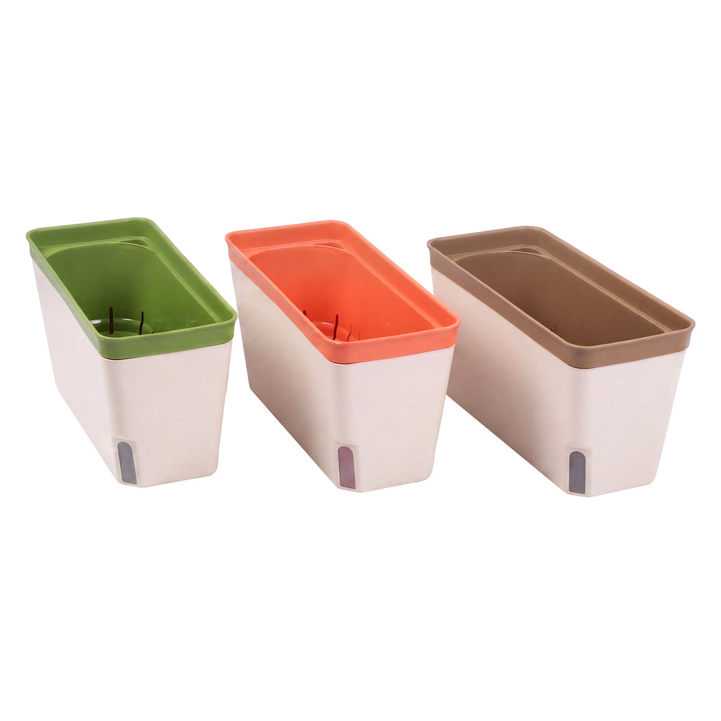 Toque Self Watering Plant Pots 3 Pcs Indoor Planter Box Vegetable Flower Garden-2050059015978881025