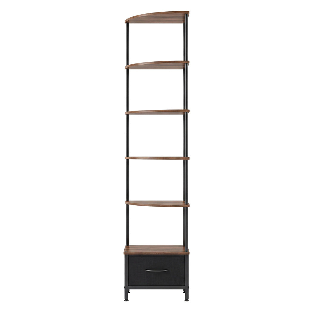 Levede 6-Tier Corner Shelf Stand Bookshelf Display Storage Rack with Drawer-2072893554170138625