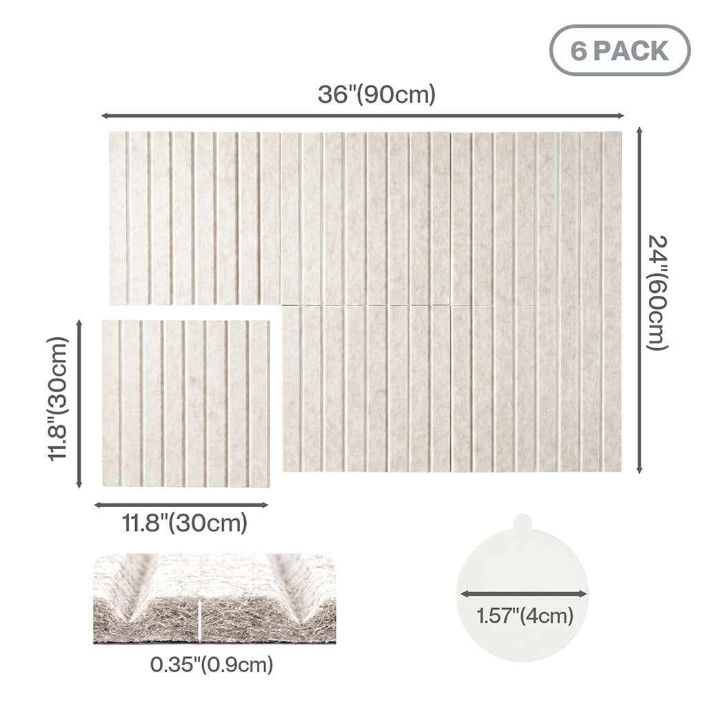 Levede Cork Boards Alternative 6 Pcs 30cmx30cm Felt Bulletin Board Tiles Coustic-2050059006105489410