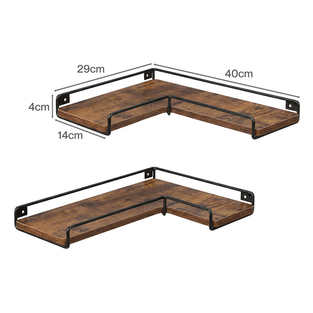 Levede Floating Shelf DIY Corner Wall Shelf 2Pcs Storage Display Rack Bedroom-2050059024665284610