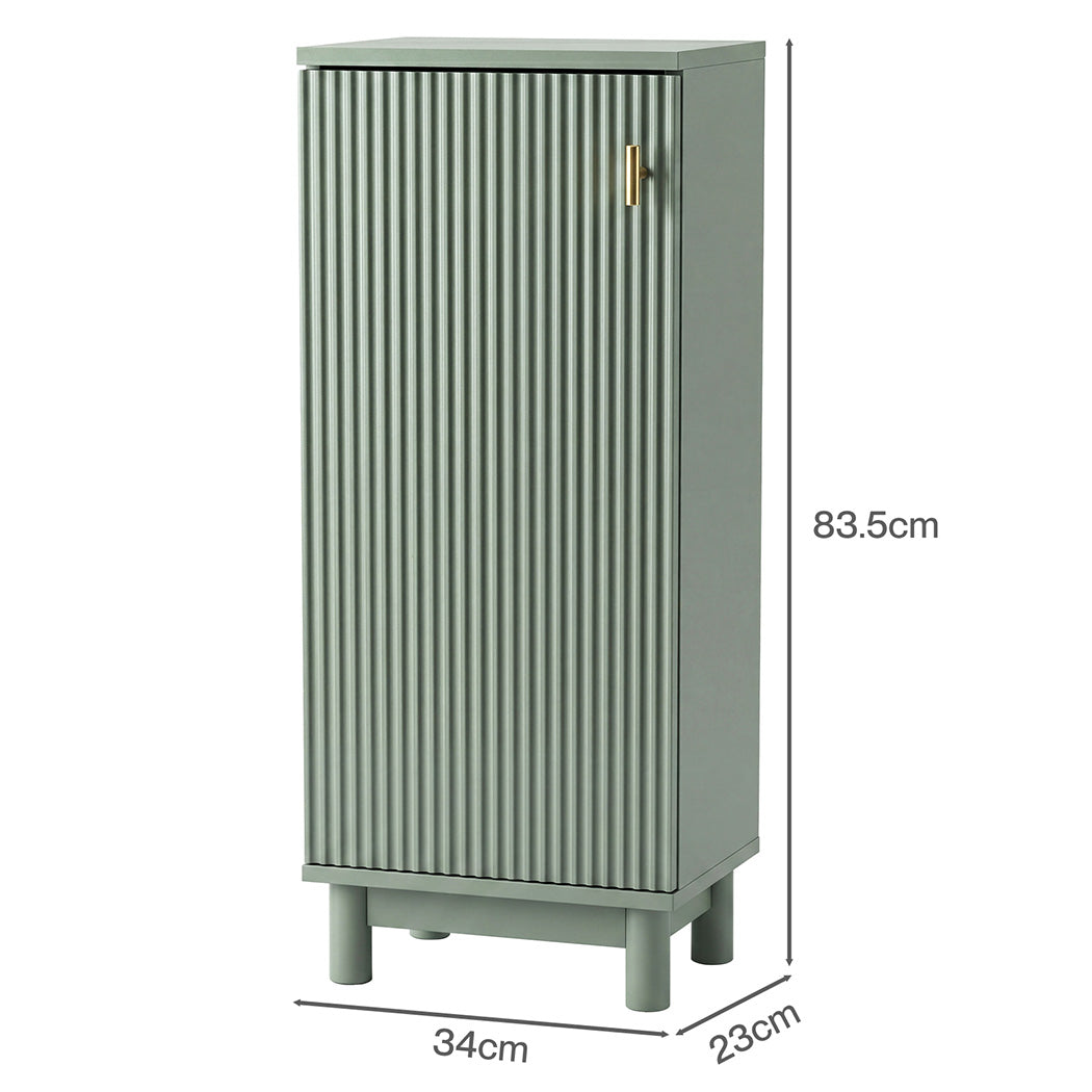 Levede Bathroom Cabinet Freestanding Storage Cupboard Slim 3 Tier Shelves Green-2072893552068792322