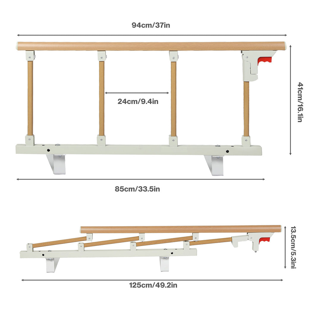 Levede Foldable Bed Rails Elderly Adults Safety Adjustable Bedside Grab Handles-2065254300036239362