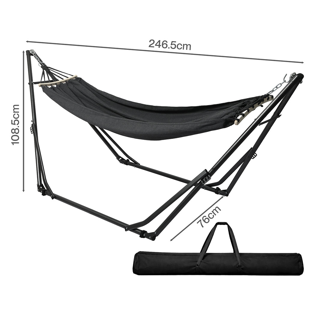 Mountview Foldable Hammock Hanging Chair with Stand Portable 3 Gear Adjustable-2065254296538189826