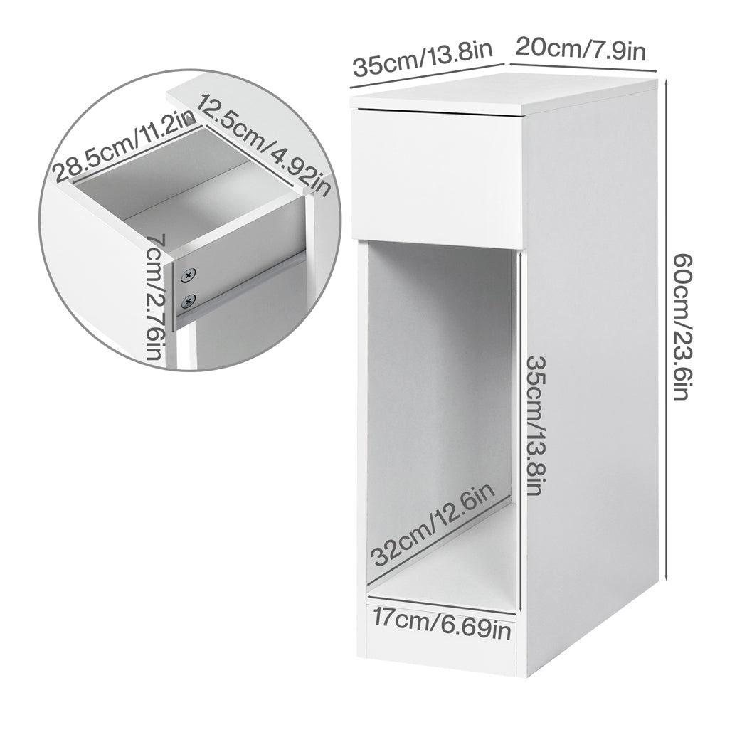 Levede Slim Bedside Table Nightstand Side Table Storage Bedroom Narrow Cabinet-2050056781610225666
