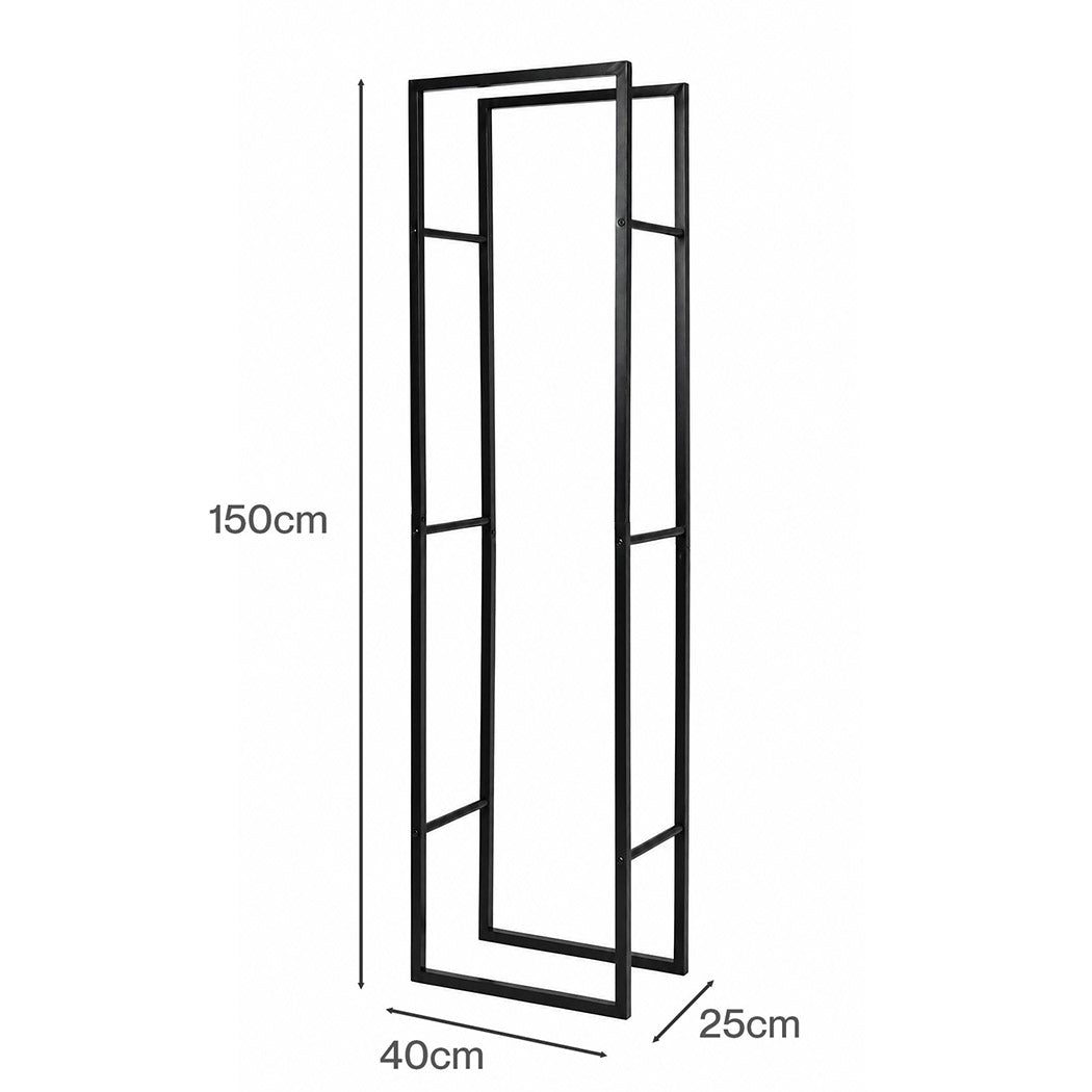 Levede Firewood Rack Steel Outdoor Storage Log Holder Fireplace 40 x 25 x 150cm-2072893555260657666