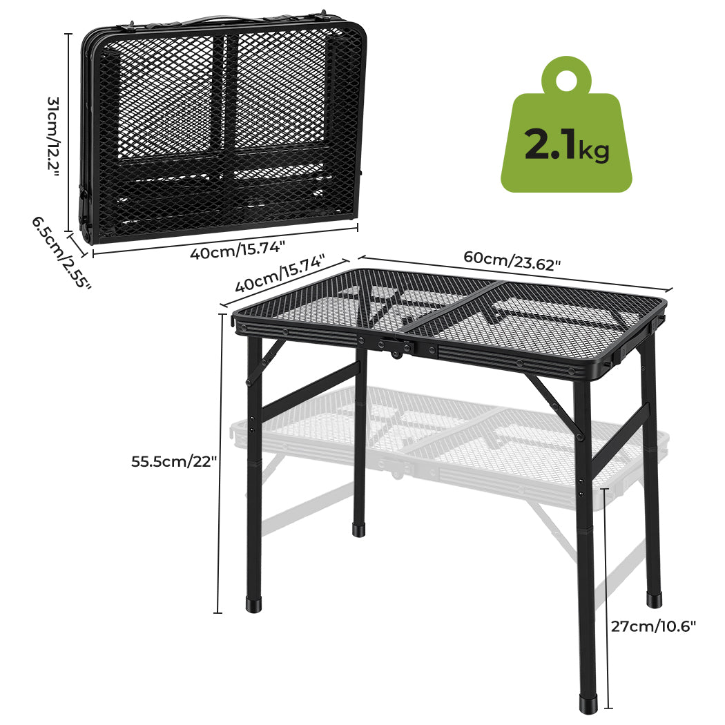 Levede Camping Table Mesh Desktop Lightweight Portable Folding Grill Desk-2065254303647535106