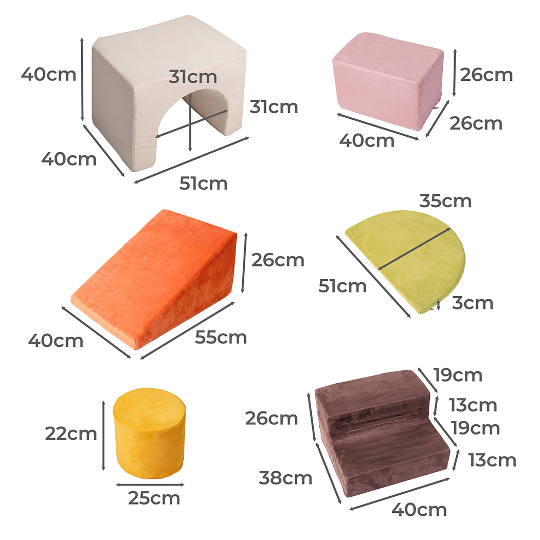 Bopeep Kids Climbing Foam Blocks Playset 7Pcs Toddler Soft Couch Crawl Play Toys-2061251864598548482