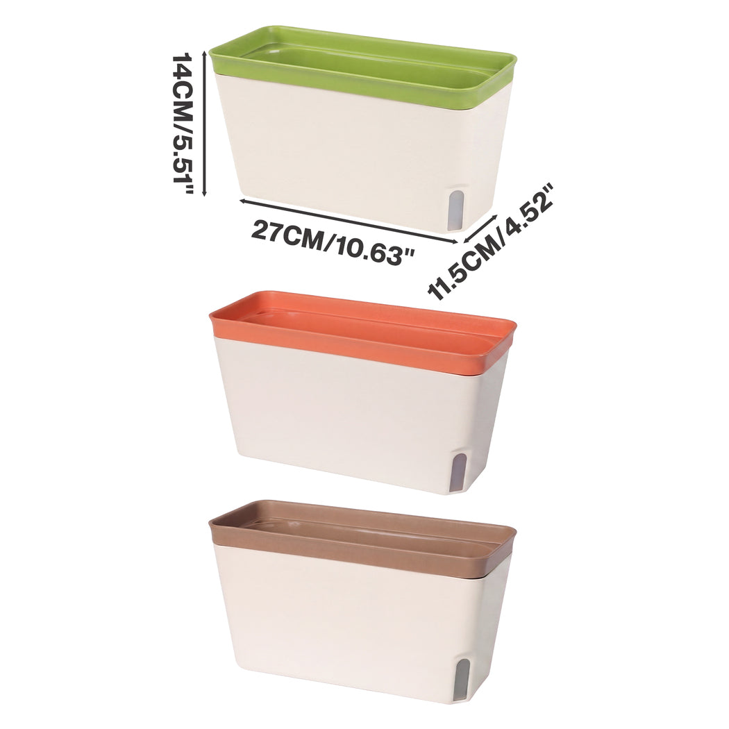 Toque Self Watering Plant Pots 3 Pcs Indoor Planter Box Vegetable Flower Garden-2050059015978881026