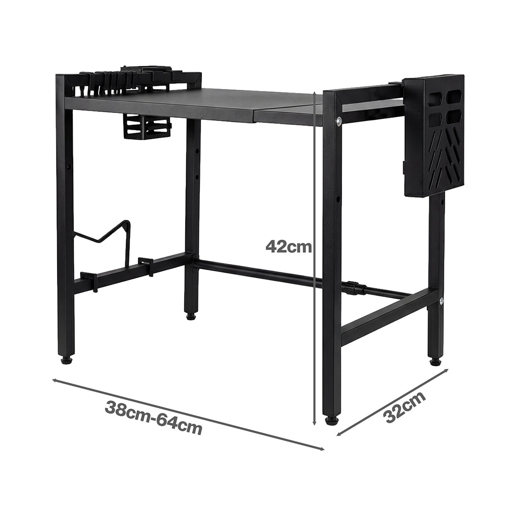 Toque Microwave Oven Rack Stand Adjustable Expandable Shelf Countertop Organizer-2072893579621175298