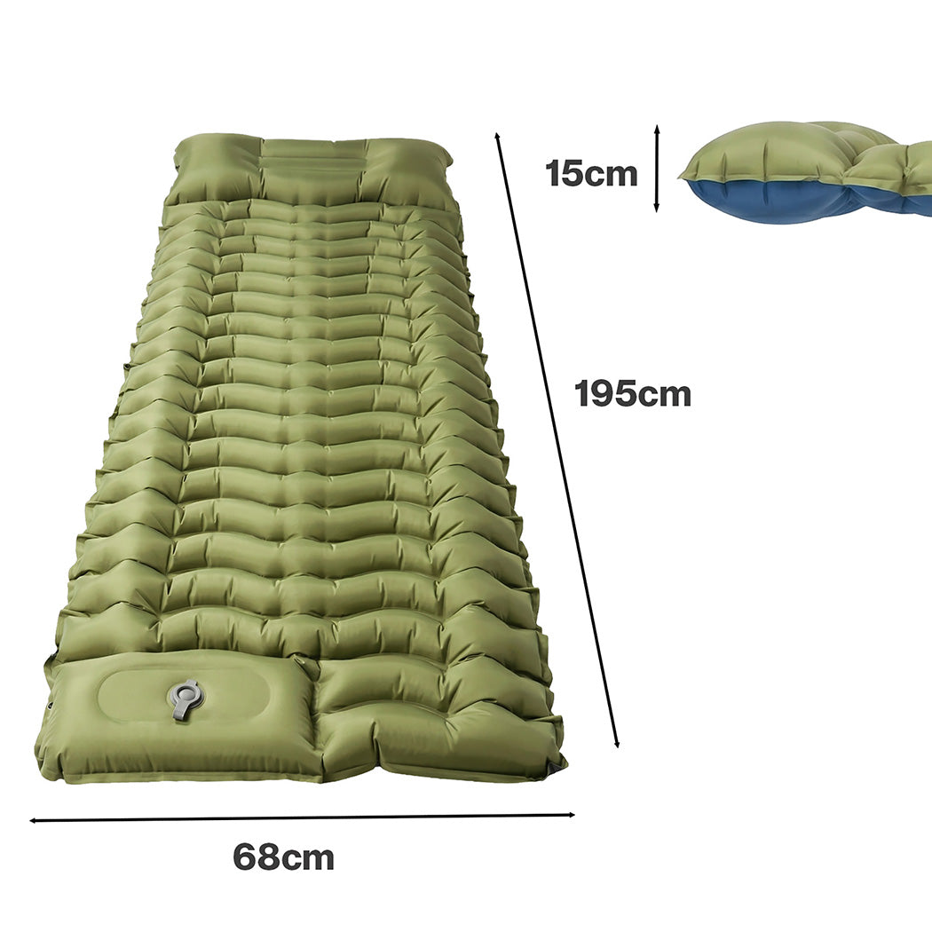 Mountview Camping Sleeping Pad Ultralight Inflatable Mattress Bed Pillow Hiking-2050059023172112386