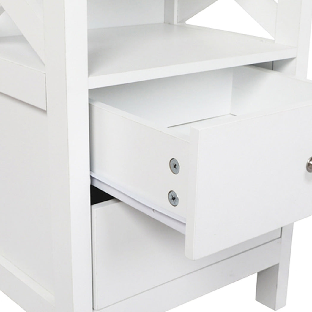 Levede Bedside Table Nightstand Side End Table 2 Drawers Storage Bedroom Cabinet-2050056781207572483