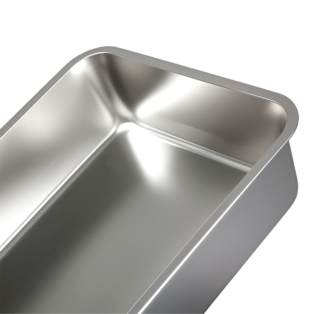 Pawz Stainless Steel Cat Litter Box Big Cats Kitten High Sided Easy Clean Grey-2065254294315208707