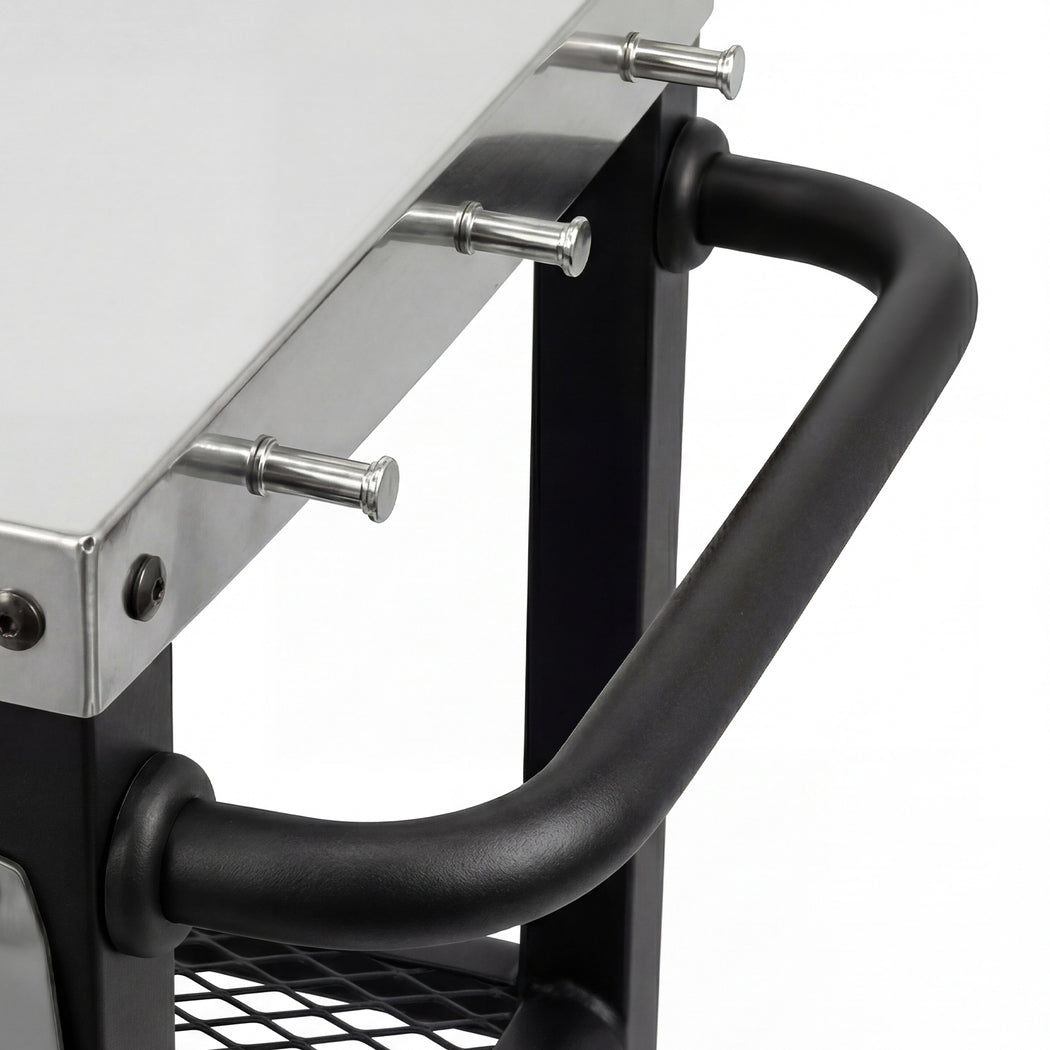 Levede Outdoor Kitchen Cart Mobile BBQ Grill Trolley Stainless Steel Prep Table-2050059021725077507