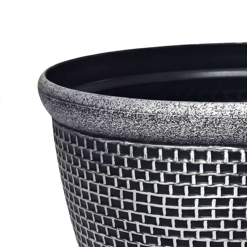 Toque Plastic Plant Pots 30cm Outdoor Garden Planter 2 Pcs With Drainage Holes-2050059017493024771