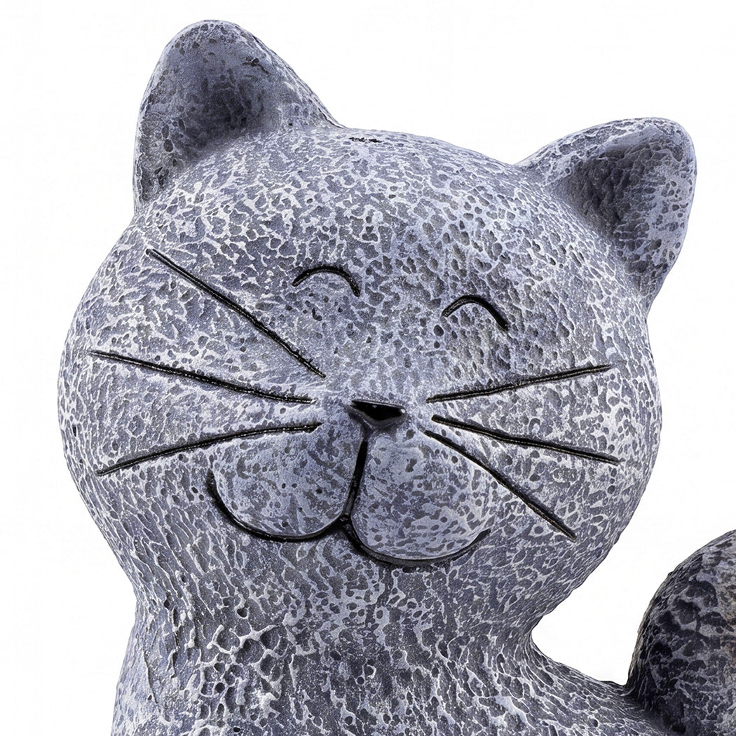 Emitto Solar Cat Butterfly Garden Statue LED Light Resin Outdoor Garden Decor-2072893540177940484