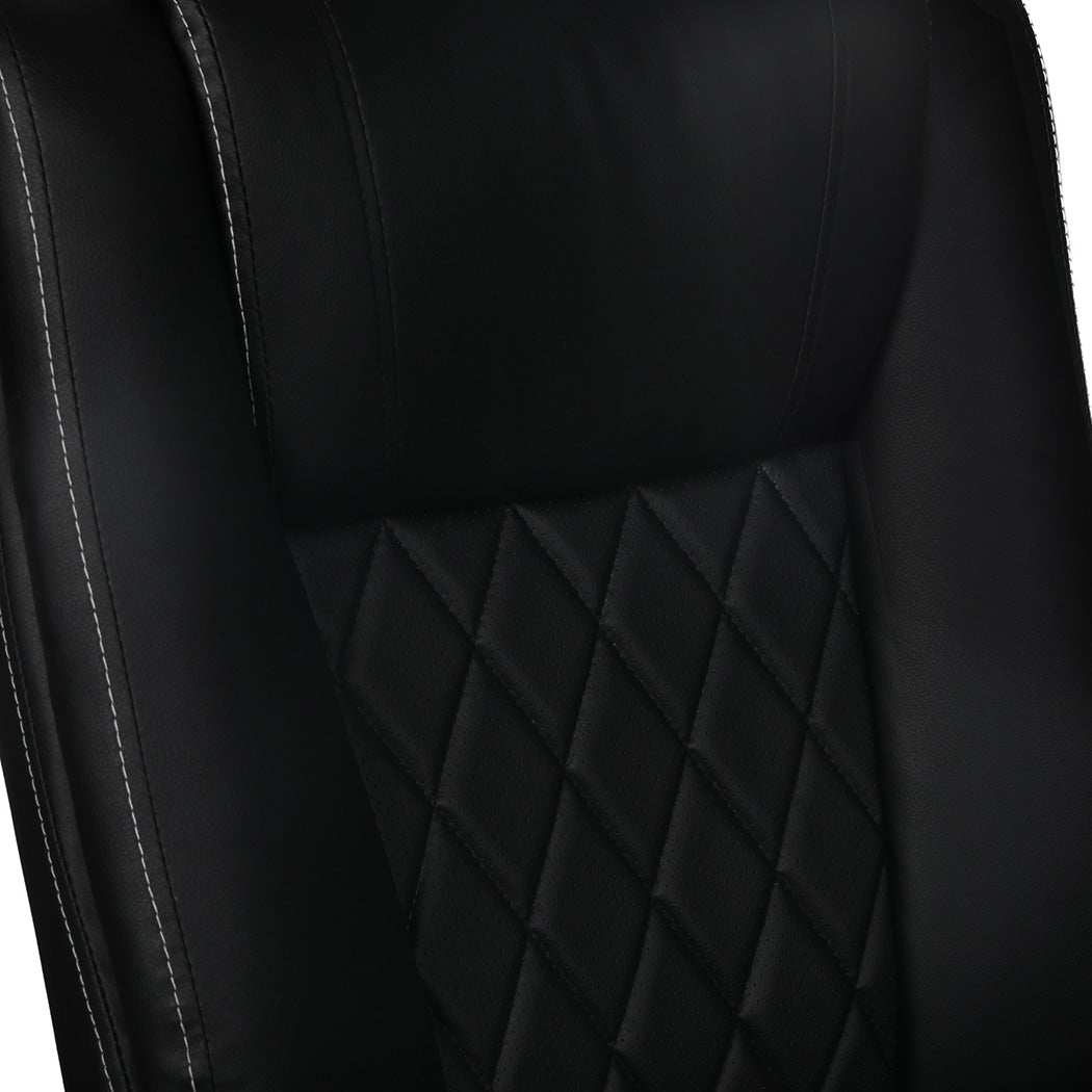 Levede Executive Office Chair Footrest PU Leather Tilt Gaming Work Seat Black-2050056783220838404