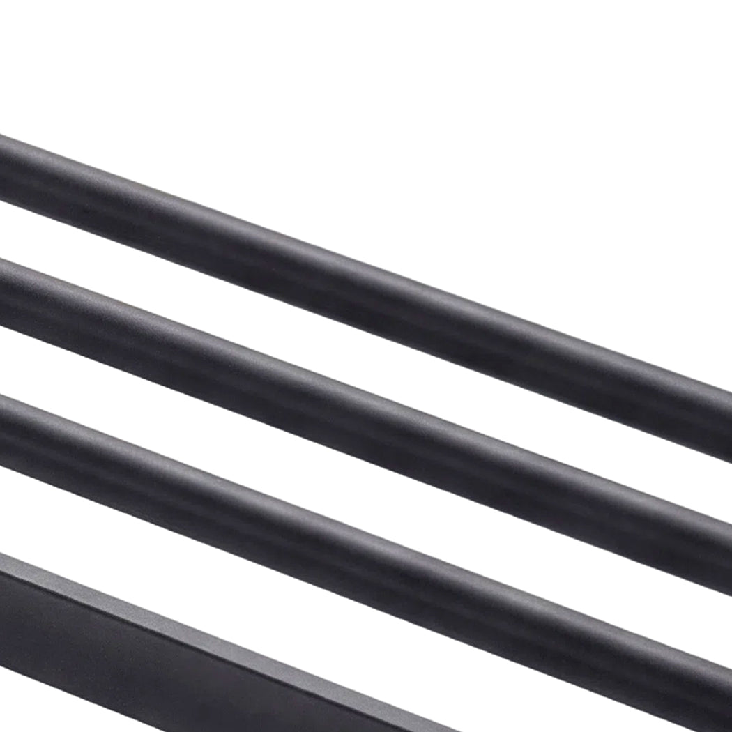 Levede Towel Rack Bathroom 2 Bars Rail Holder Wall Mounted Storage Shelf Black-2050059022438109188