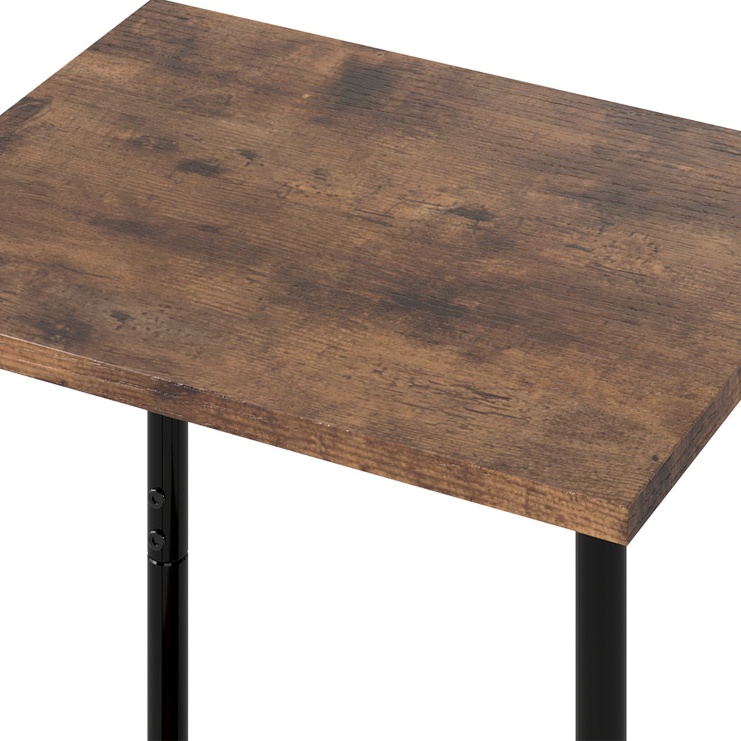 Levede Side Table 2 Pcs Industrial Vintage End Table 2-Tier Storage Nightstand-2072893557349421061