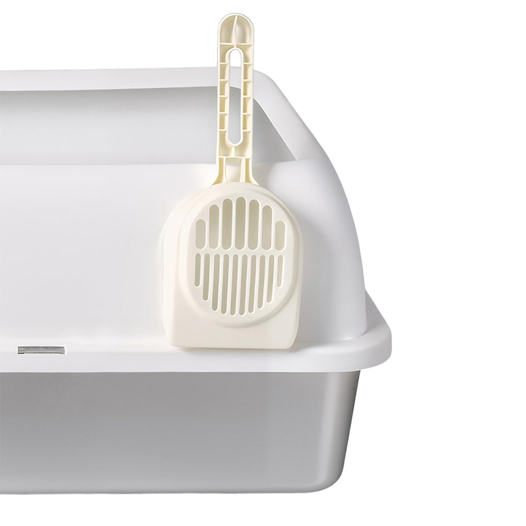 Pawz Stainless Steel Cat Litter Box Big Cats Kitten High Sided Easy Clean White-2065254294571061253