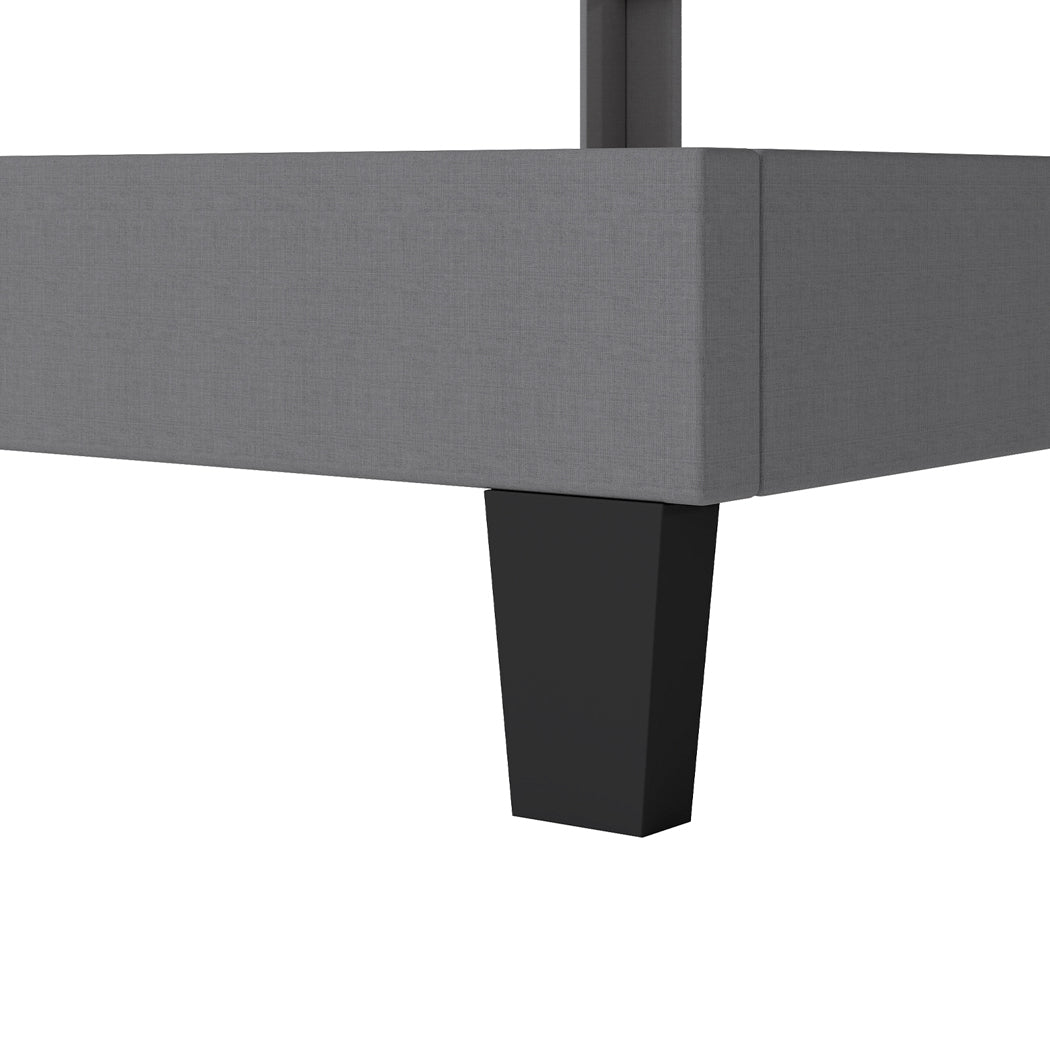 Levede Metal Wooden Bed Frame Double Panel Plush Upholstered Soft Headboard Grey-2065254298467569669