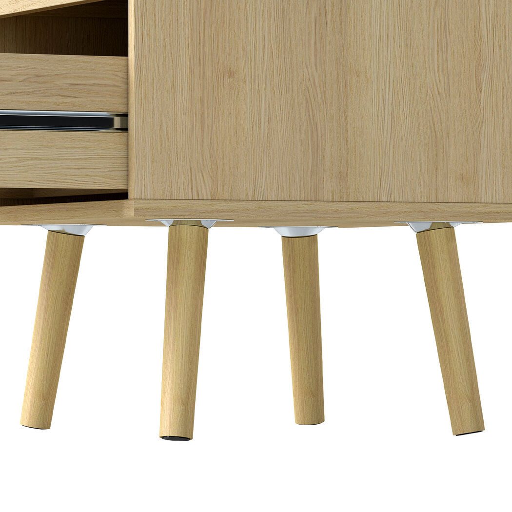 Levede 2x Bedside Tables Set Wooden Side Table Nigntstand Bedroom Rattan Drawers-2065254291689574405