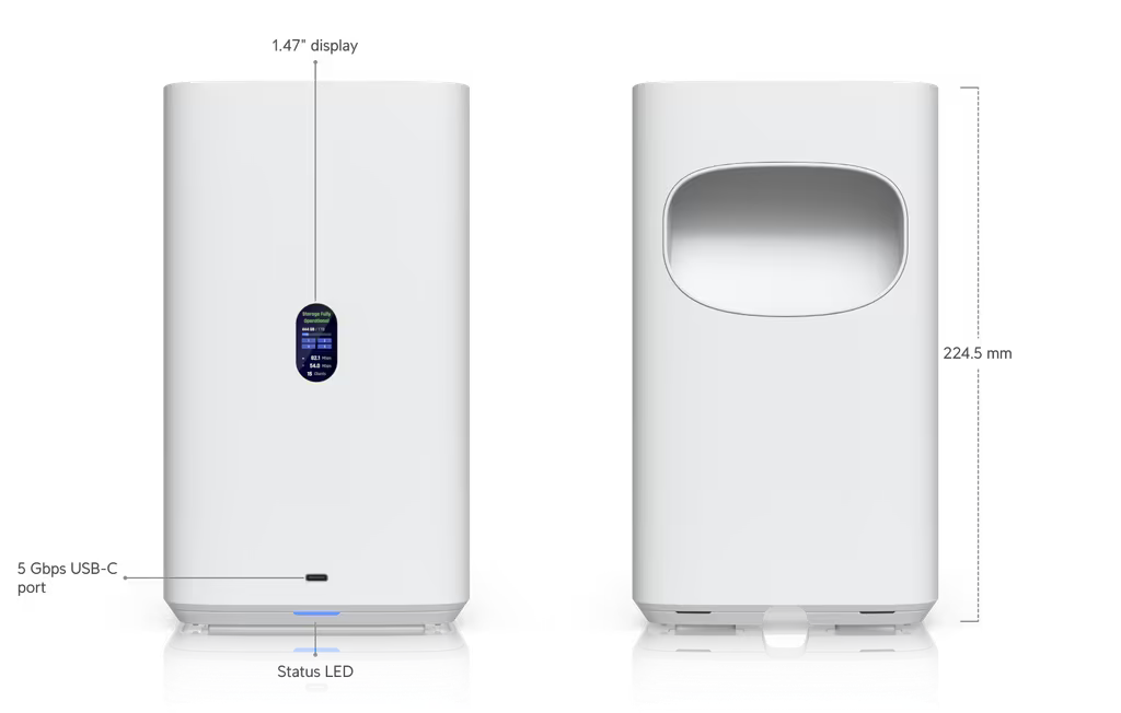 Ubiquiti UNAS 4 White UniFi Network Storage with Quad HDD Bays M.2 NVMe SSD Cache Slots and 2.5 GbE Network