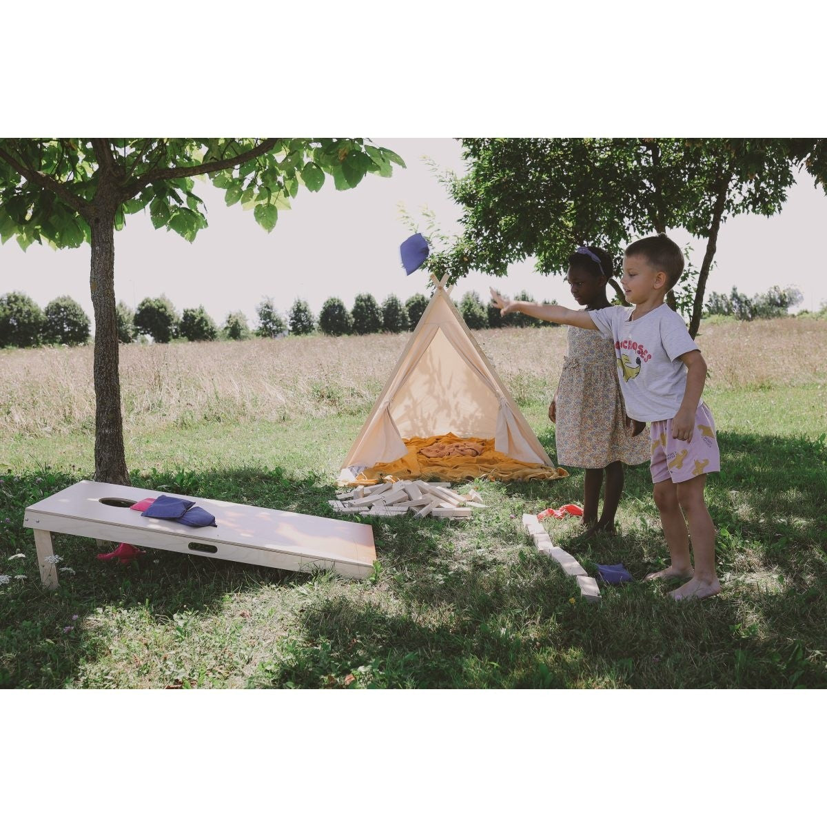 Kinderfeets Outdoor Cornhole Toss Backyard Lawn Game for Family Fun