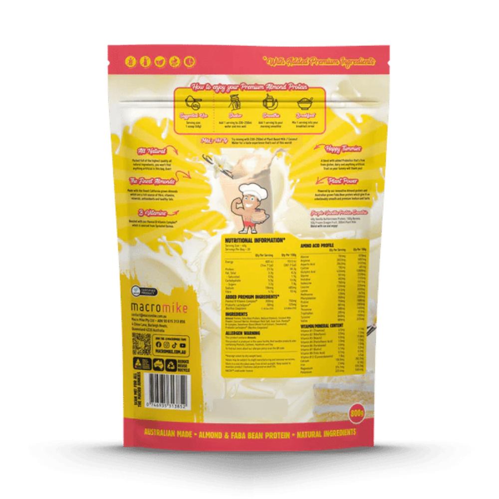 Macro Mike Premium Almond Protein 800g