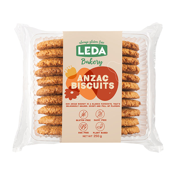 Traditional Style ANZAC Biscuits Gluten Free Dairy Free 6 Packs of 250g Each