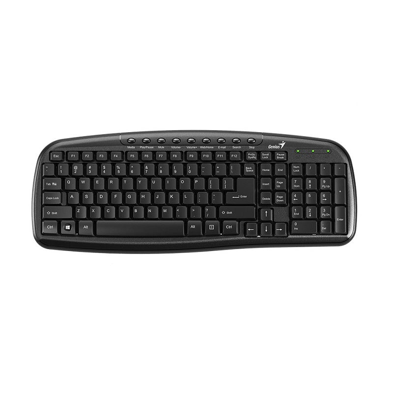 Genius USB Wired Keyboard with Silent Concave Keys for Comfortable Typing