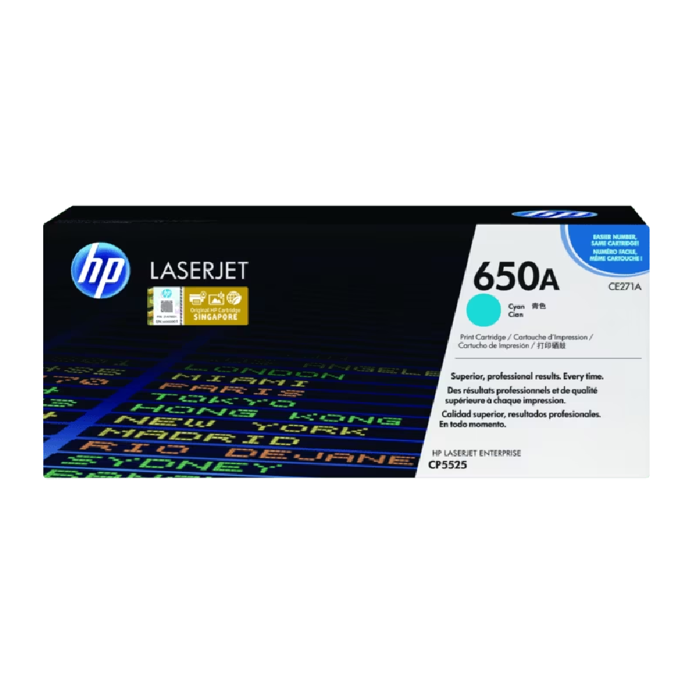 HP 650A Cyan Standard Capacity LaserJet Toner Cartridge
