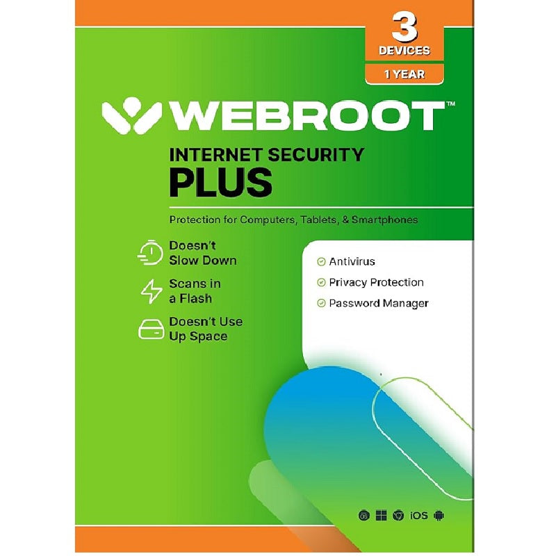 Webroot Secure Anywhere Internet Security Plus 3 devices / 1 year Lic Key
