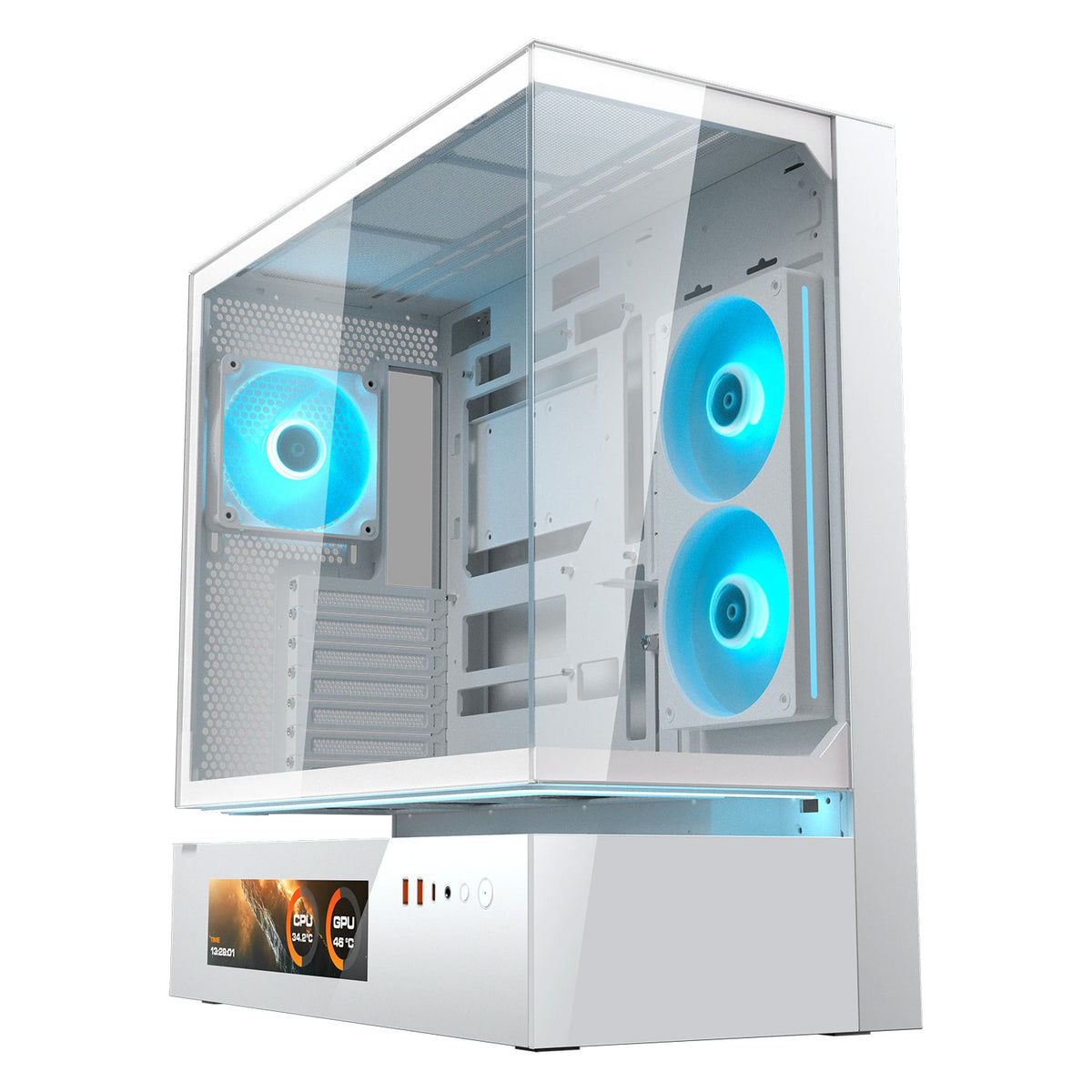 Cougar Vision White Gaming Case with 9.16" LCD