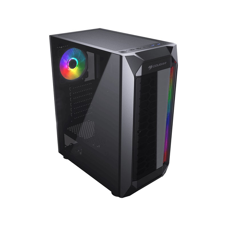 Cougar Mid-Tower Cabinet with Dual RGB Strips and 4mm Tempered Glass Panel