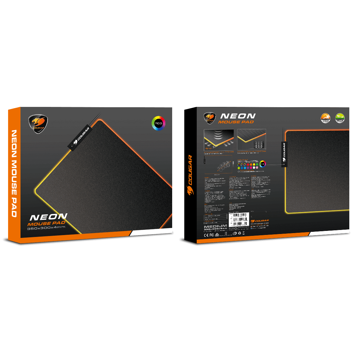 Cougar Neon RGB Gaming Mouse Pad with 14 Lighting Effects