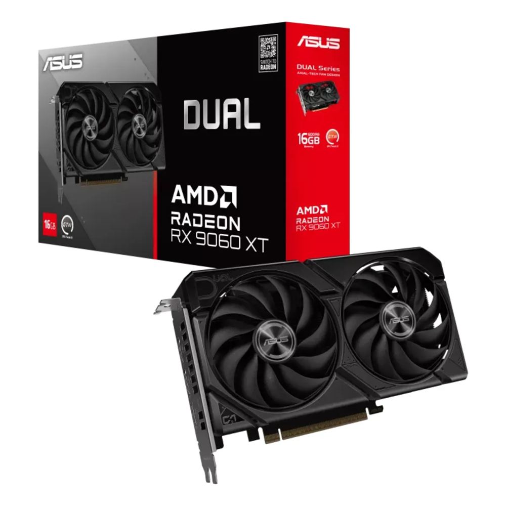 ASUS Dual Radeon RX 9060 XT 16GB GDDR6 Graphics Card DUAL-RX9060XT-16G