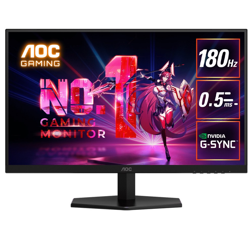 27" Fast IPS QHD Gaming Monitor - 180Hz Refresh Rate, 0.5ms MPRT, G-Sync Compatible