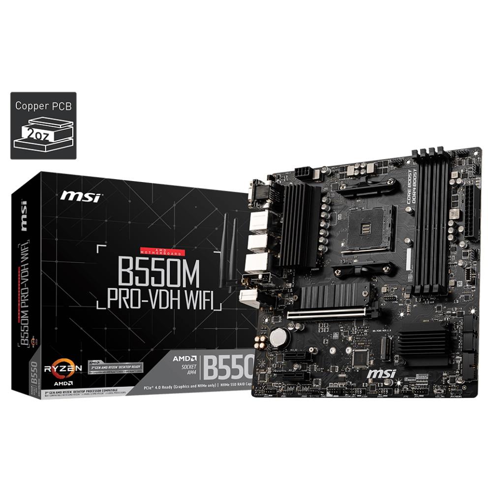 MSI B550M PRO WiFi AM4 mATX Motherboard Business Elegance