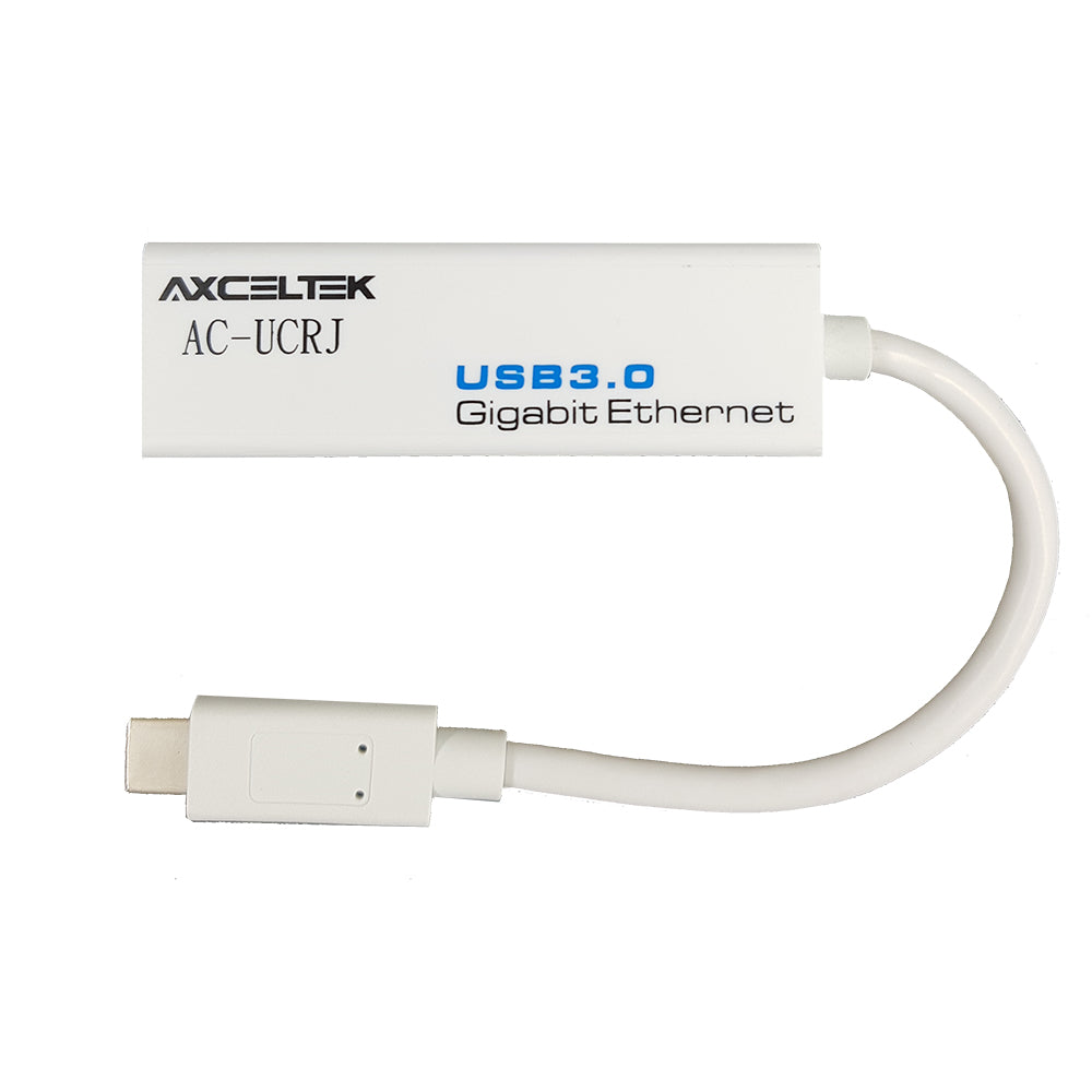 Axceltek Compact USB-C to Gigabit Ethernet 15cm Cable Adapter