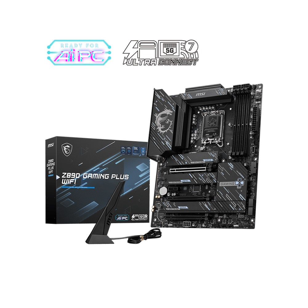 MSI Z890 Gaming Plus WIFI ATX Motherboard, LGA1851, DDR5, Wi-Fi 7