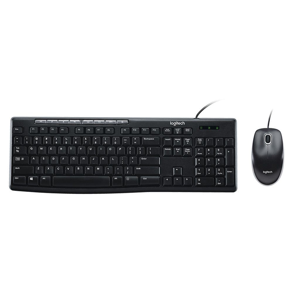 Logitech Corded Keyboard and Mouse Combo with Media Keys