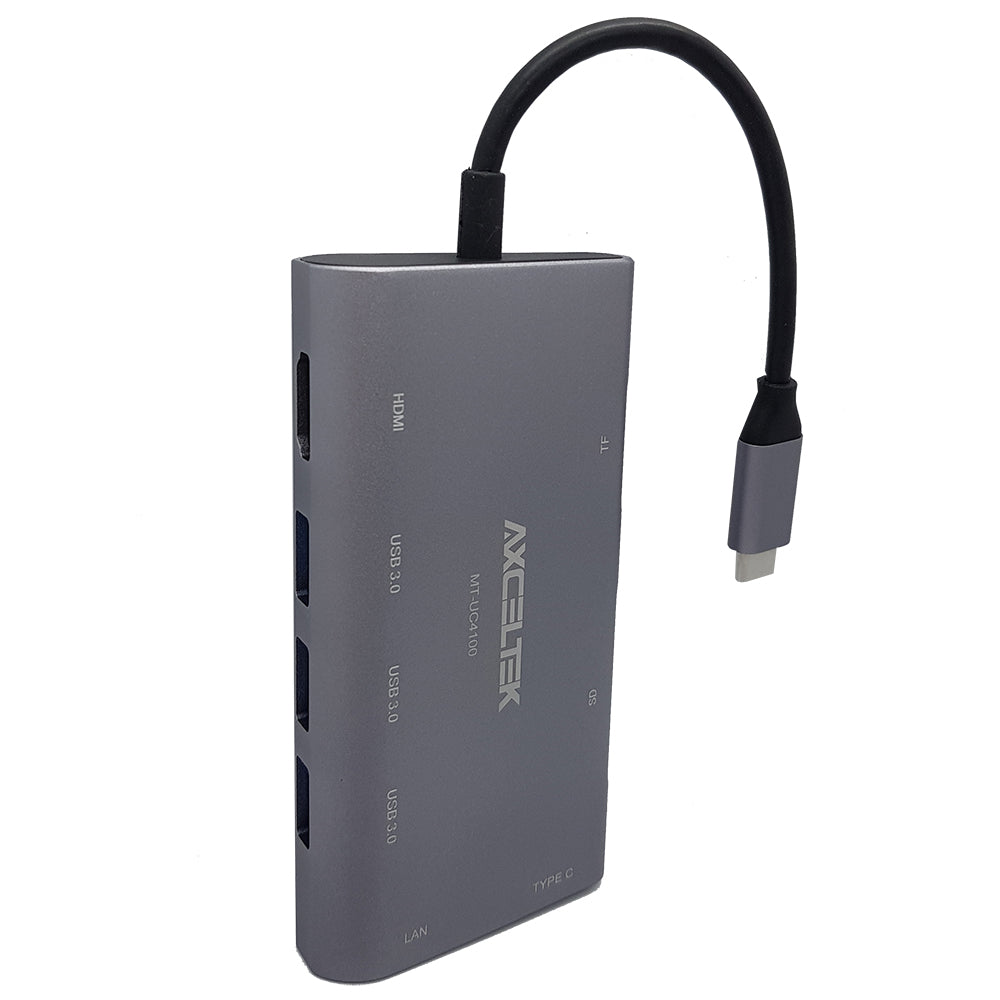 Axceltek Aluminium 7-in-1 USB-C Hub with Gigabit LAN